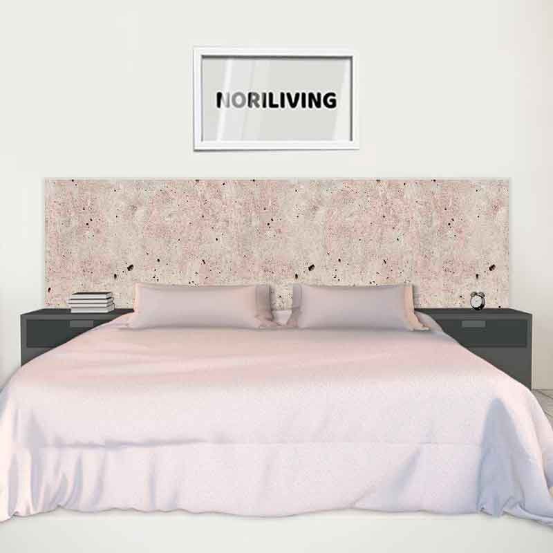 Bettrückwand Alu beige-rötliche Zementputz-Wand 586