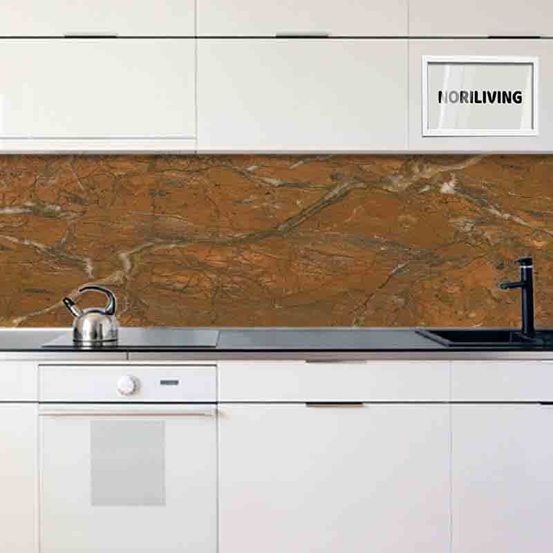 in der Küche eingebaute Küchenrückwand Profiline mit Motiv Marmor braunbeige 034