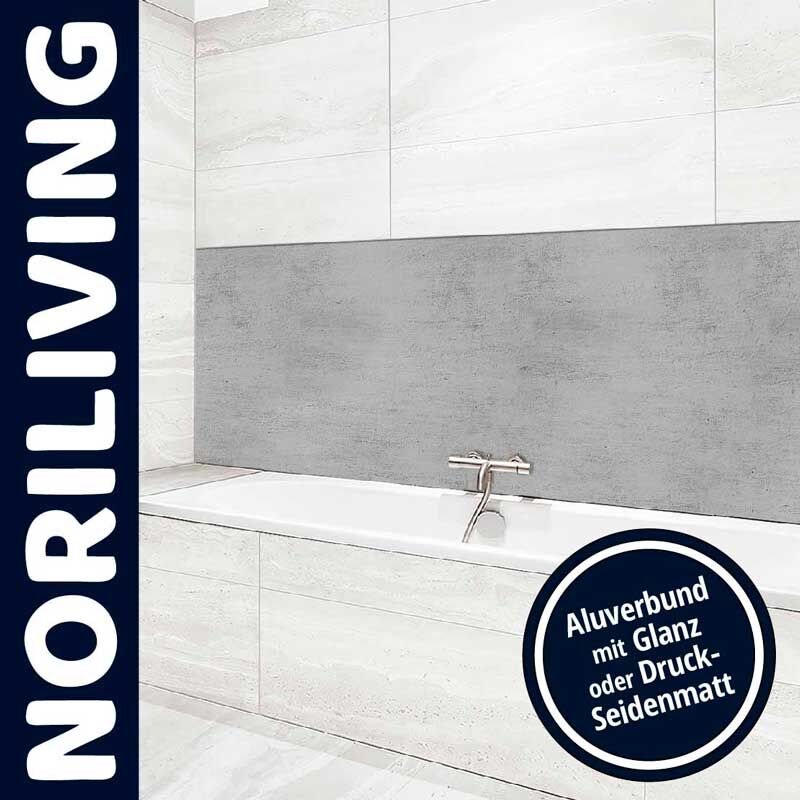 Moderne Badezimmerwand mit Aluverbundverkleidung in Glanz oder Seidenmatt von NORILIVING