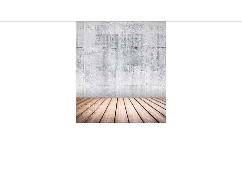 Holzfußboden mit Betonwand im Hintergrund
