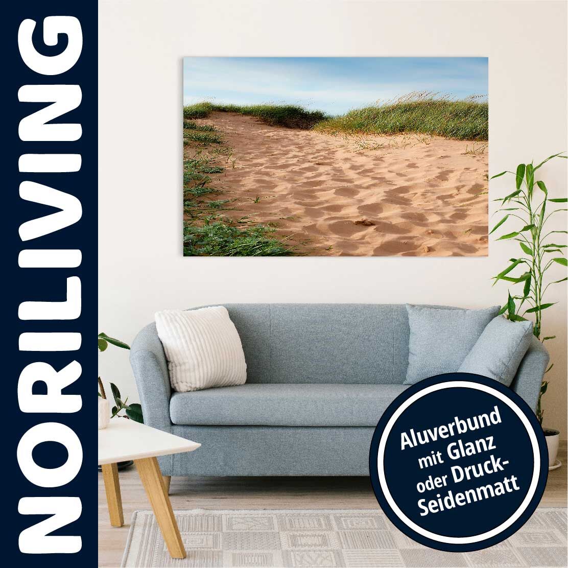 Wandbild Alu Strandzugang mit Sand zwischen Dünen 046