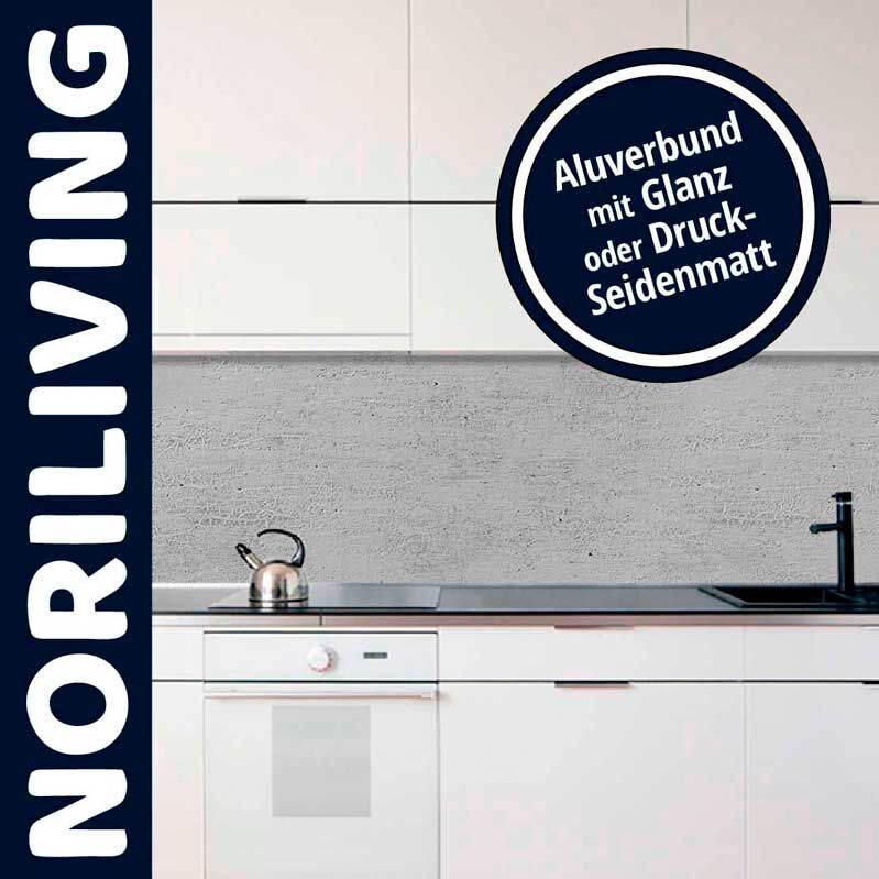Weiße Kücheneinrichtung mit Aluminiumverbundplatte, Noriliving-Design