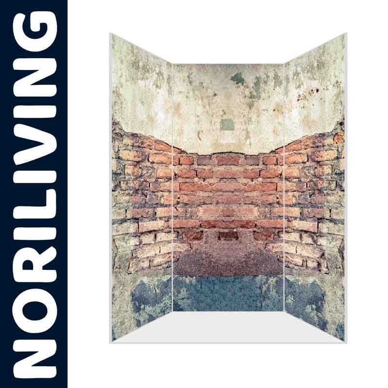 Dekorativer Raumteiler mit rustikalem Ziegelmauer-Design von NORILIVING