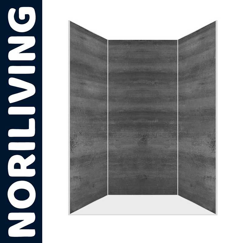 Dreiteilige Duschwandverkleidung in Betonoptik von Noriliving