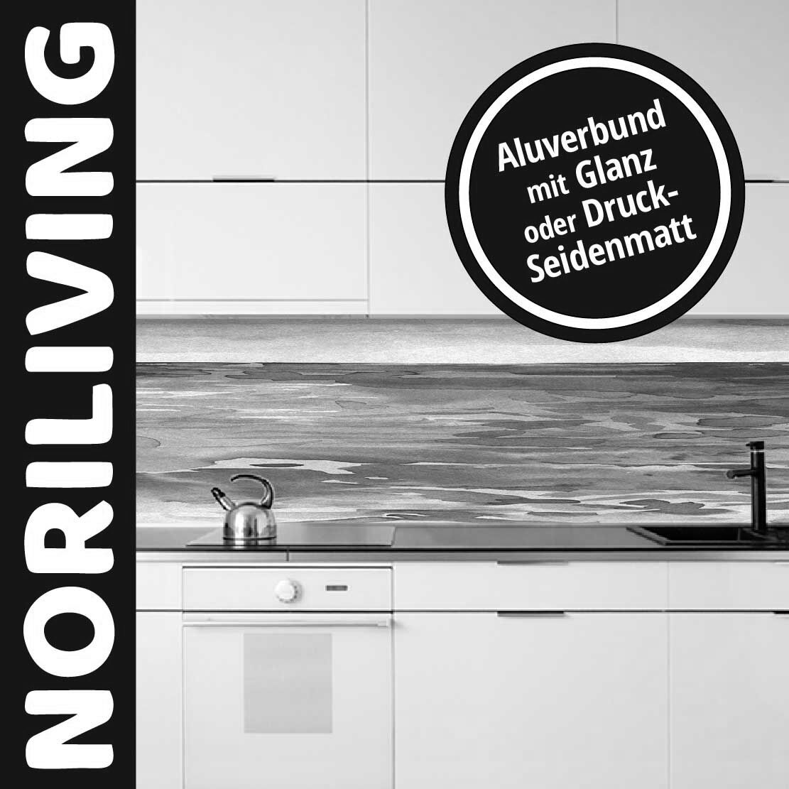 Abbildung einer Küchenrückwand mit Motiv Aquarell 263 schwarz-weiß