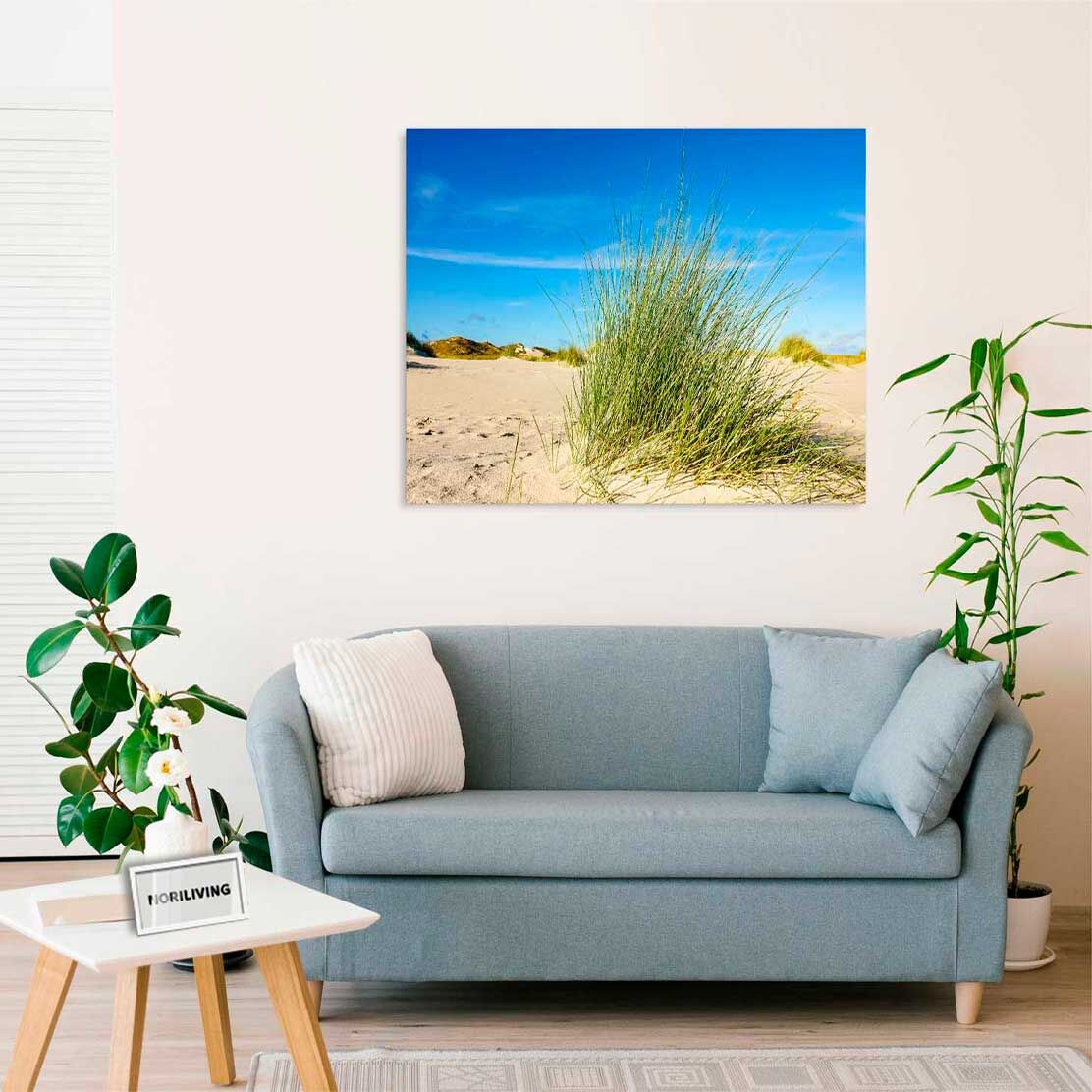 Wandbild über dem Sofa mit Motiv Dünengras am Strand 159