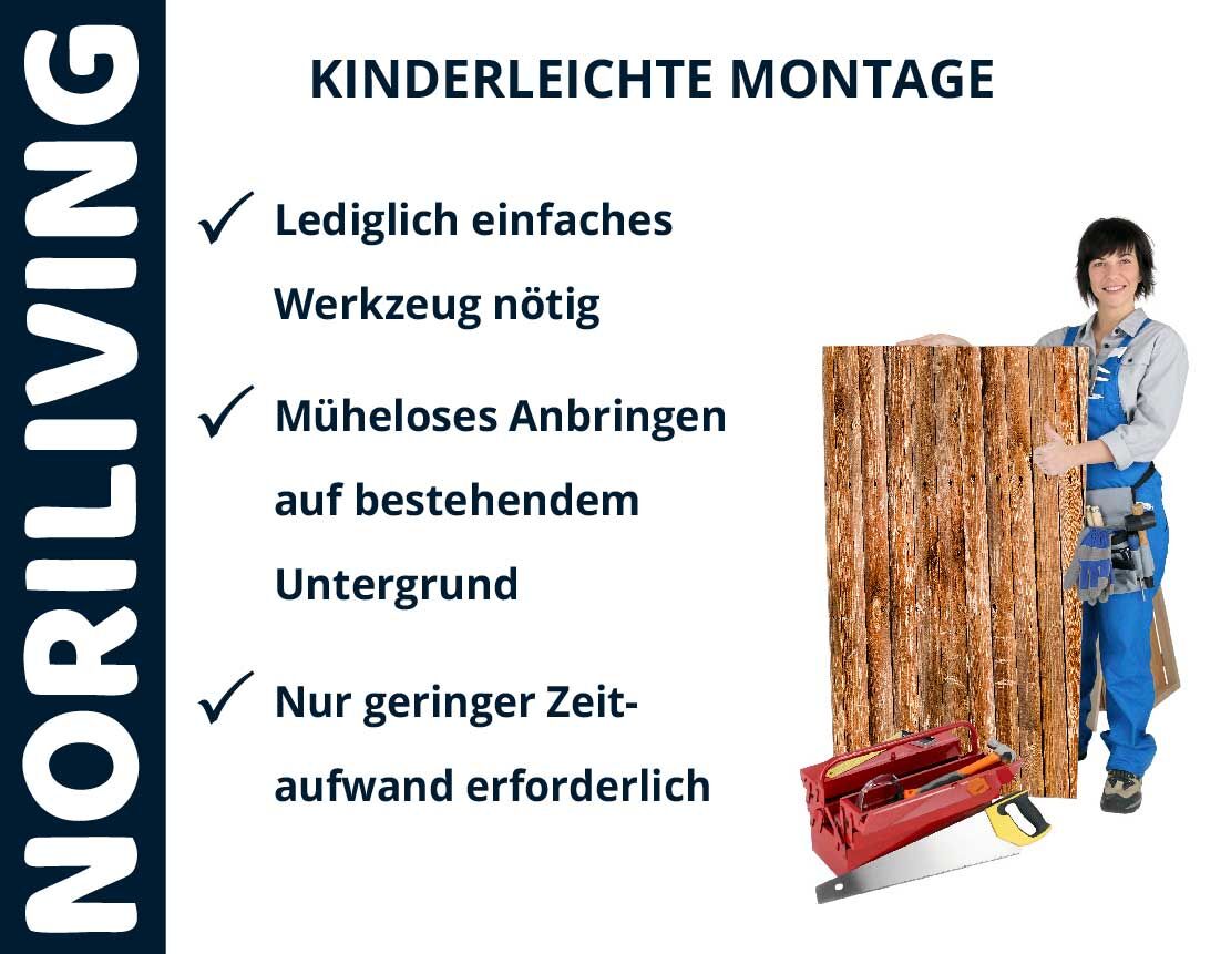 Aufzählung der Vorteile einer Badrückwand aus Aluverbund