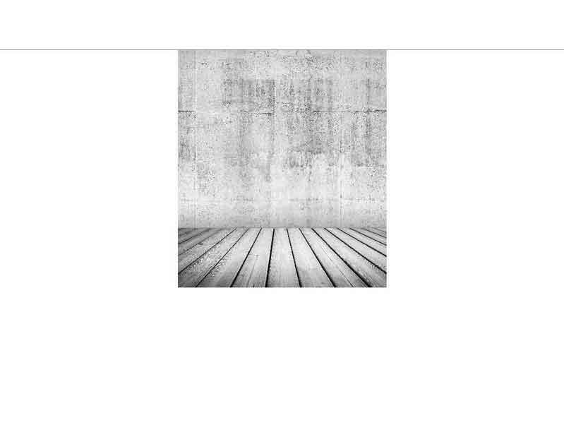 Graue Betonwand mit Holzboden in einem leeren Raum