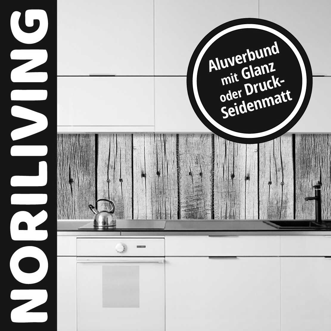 Abbildung einer Küchenrückwand mit Motiv Alte Scheunenbretter mit Leinen 779 schwarz-weiß