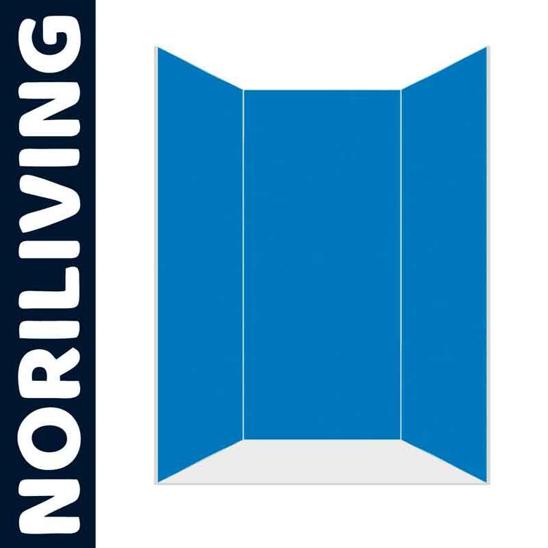 Blauer, dreiteiliger Raumteiler der Marke Noriliving