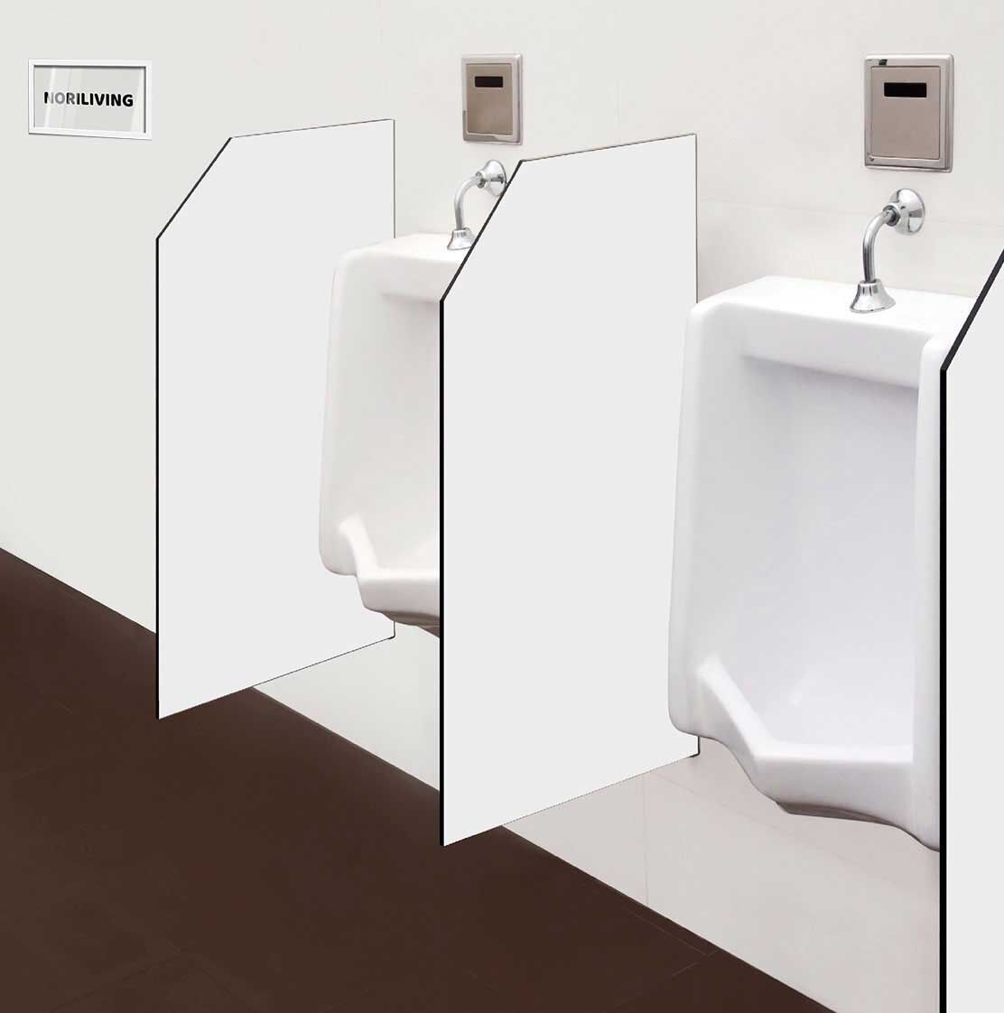 in der Toilette eingebaute Schamwand mit Motiv Unifarbe Grau 2356