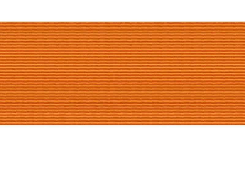Nahaufnahme eines orangefarbenen, gerippten Stoffmaterials