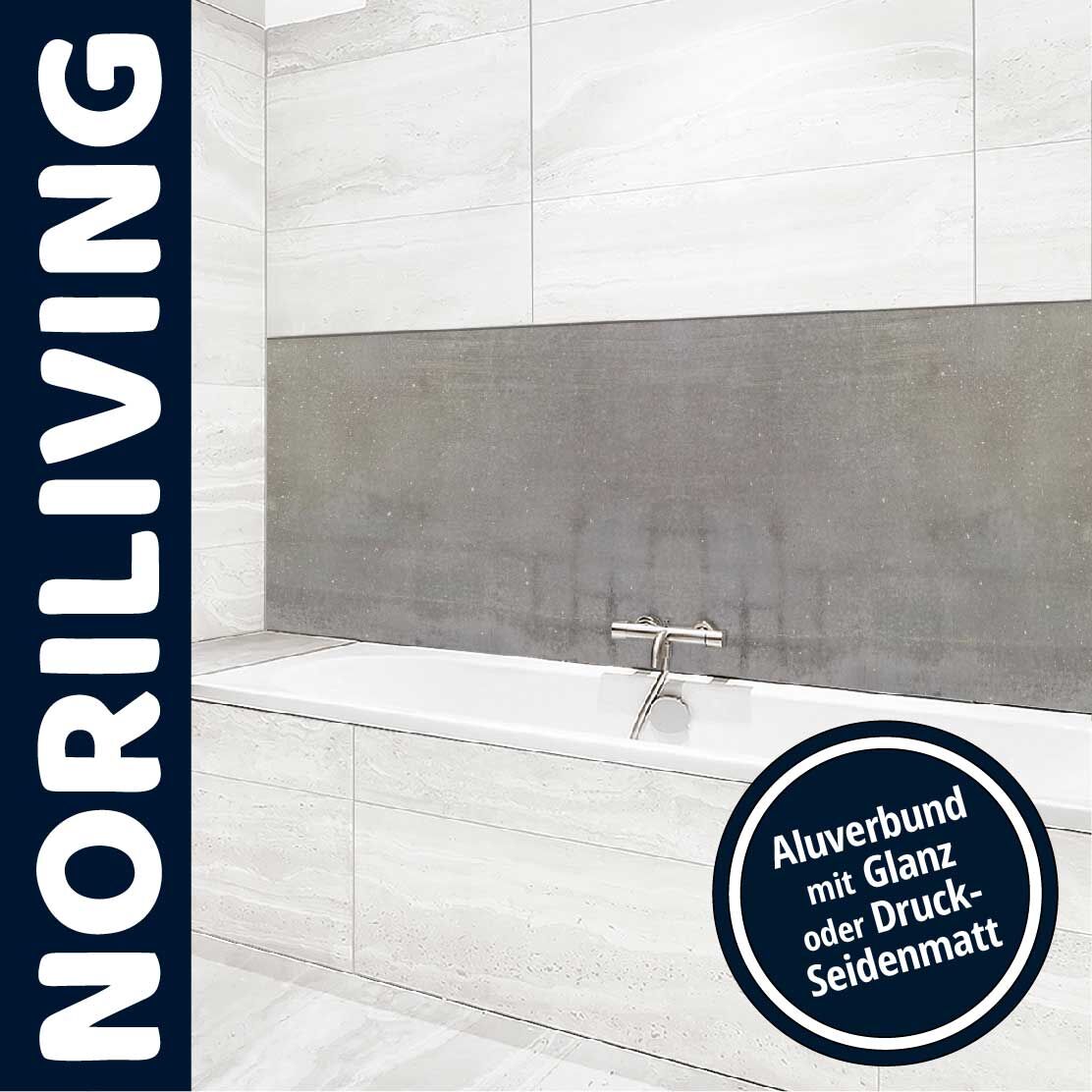 Ansicht des Badrückwand-Motivs Natur - Beton inklusive Grünspan 312 Unterkante
