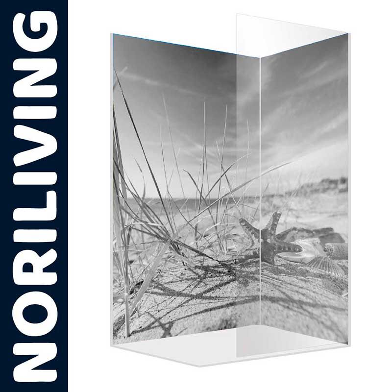 Duschabtrennung mit elegantem Stranddesign von NORILIVING