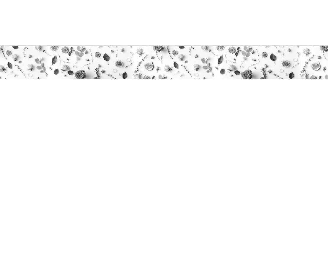 Dekoratives Geschenkpapier mit zartem Blumenmotiv in Schwarz-Weiß