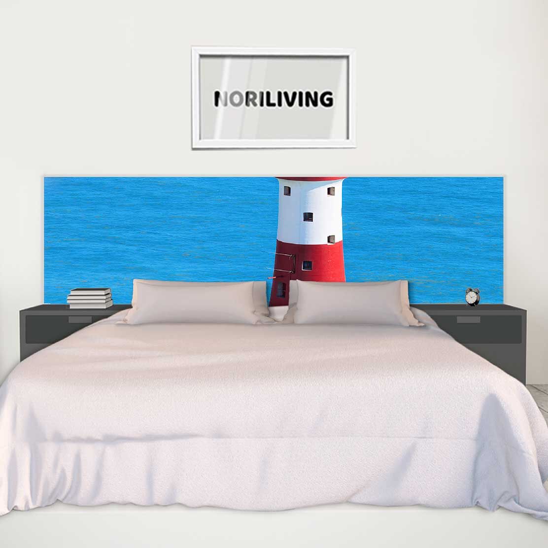 im Schlafzimmer eingebaute Bettrückwand mit Motiv Beachy Head Leuchtturm East Sussex England 720
