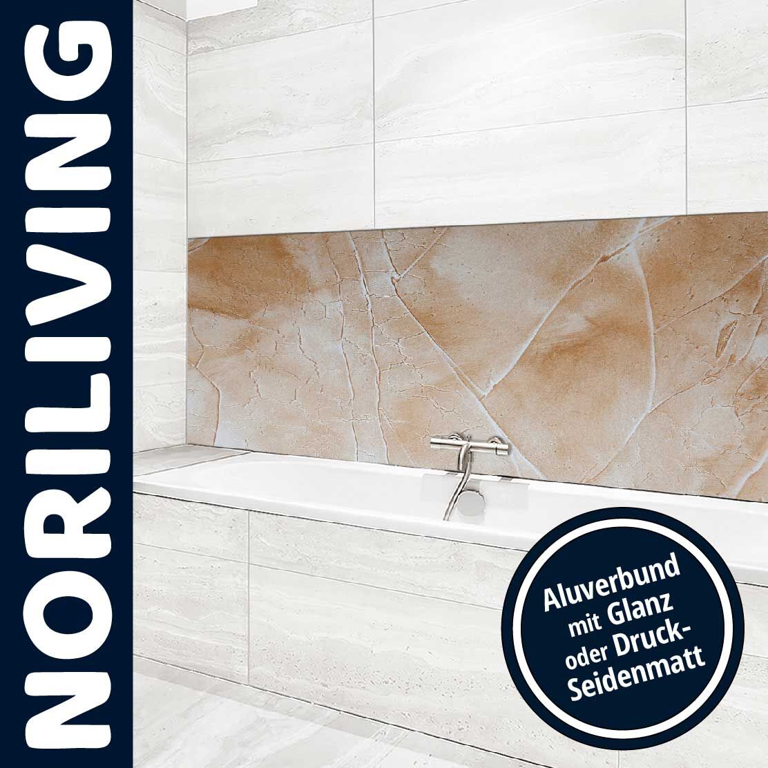 Ansicht des Badrückwand-Motivs Marmor beige 705 Oberkante
