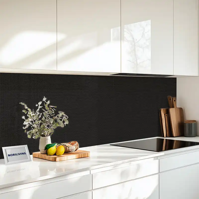 Küchenrückwand Alu 1-4 teilig Gewebestruktur Schwarz 2229