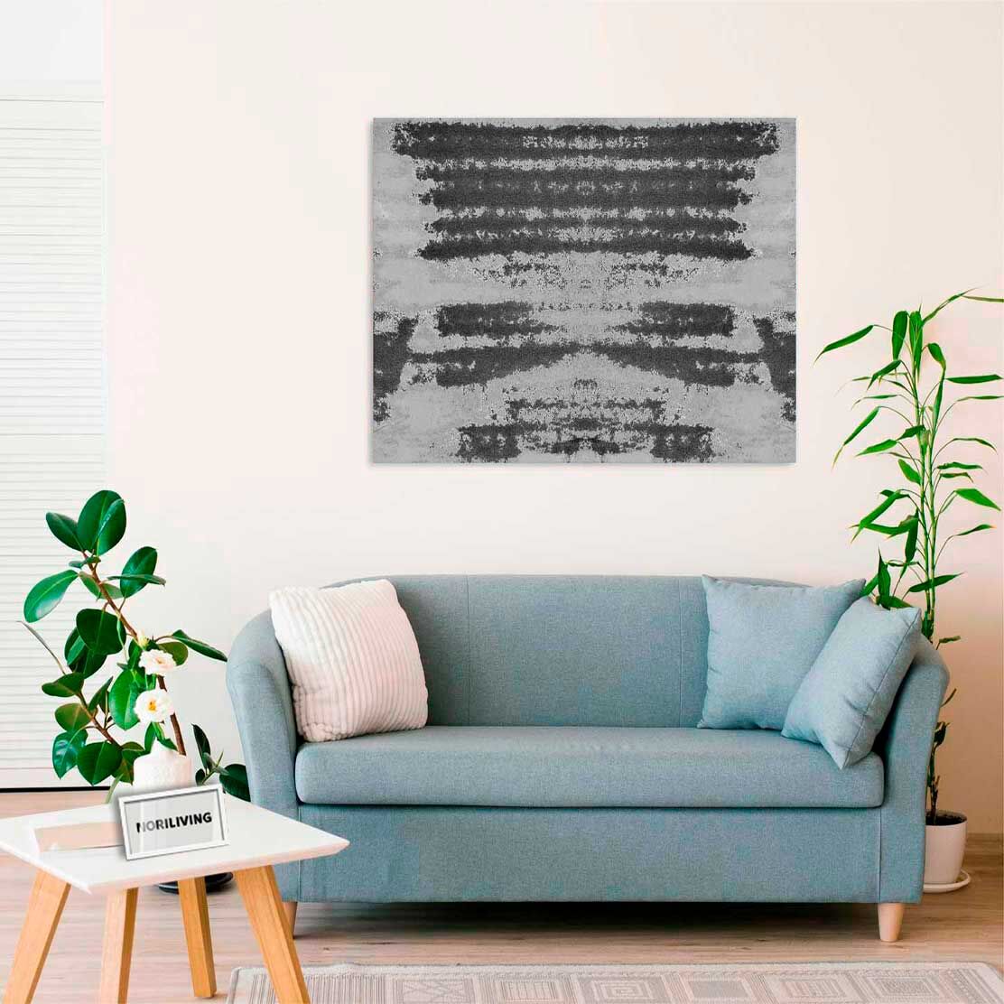 Wandbild über dem Sofa mit Motiv Rost Rot 384 schwarz-weiß