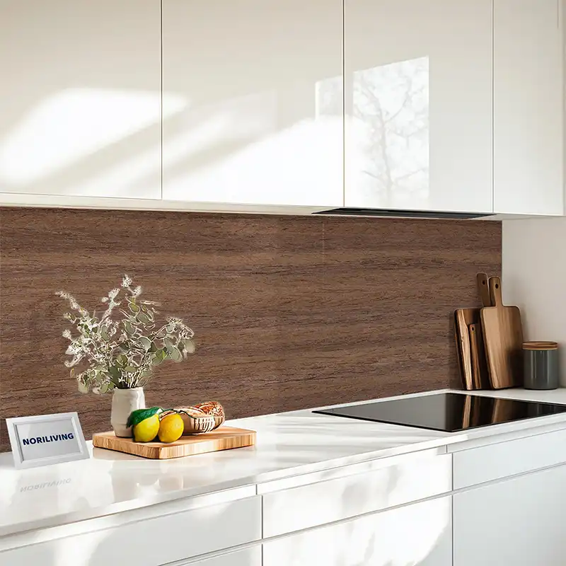 Küchenrückwand Echtglasoptik Profiline Braunes Holzdekor - horizontale Maserung 969 Küchenrückwand Echtglasoptik Profiline Braunes Holzdekor - horizontale Maserung 969