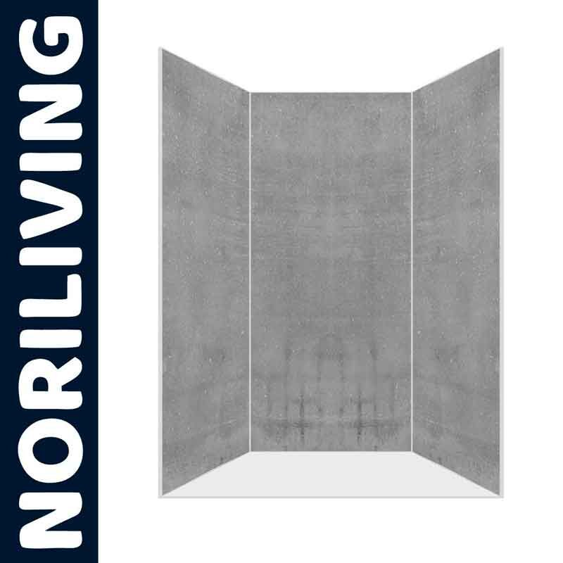 Graue Duschwand von NORILIVING in Betonoptik