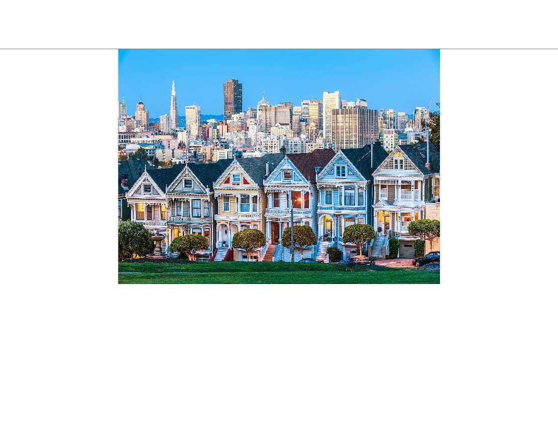 Wohnzimmerrückwand Alu Painted Ladies von San Francisco 547