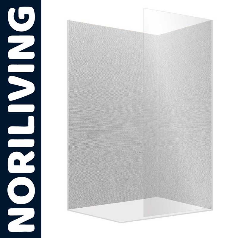 Eck-Duschabtrennung aus Glas von Noriliving mit strukturiertem Design