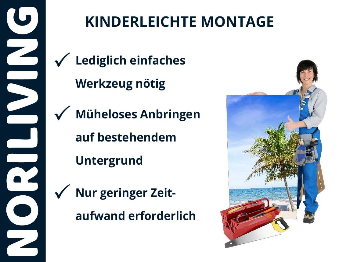 Aufzählung der Vorteile einer Duschrückwand aus Aluverbund