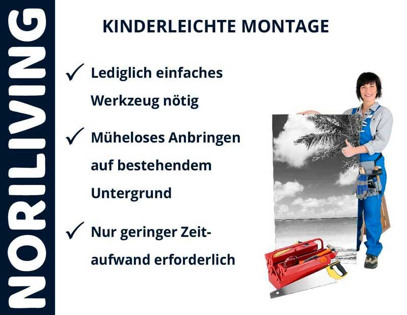 NORILIVING-Montageset mit einfacher Werkzeuganwendung, schnelle und mühelose Anbringung.