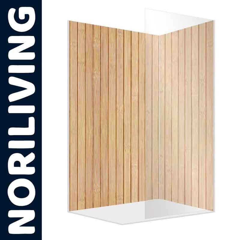 Eckduschrückwand in Holzoptik von Noriliving
