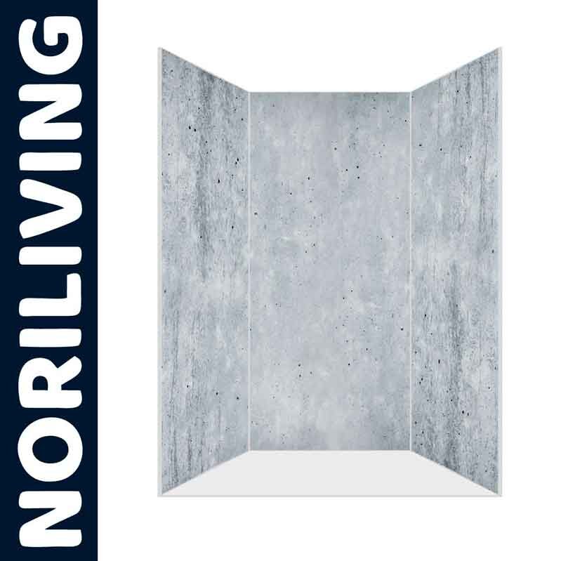 Drei Wandpaneele von NoriLiving in moderner Betonoptik für eine stilvolle Wandgestaltung