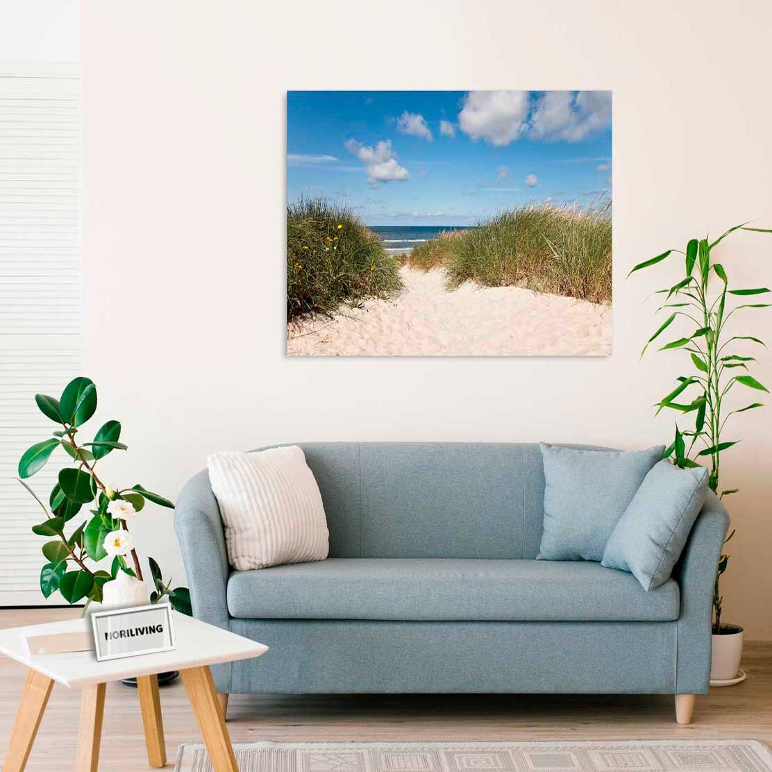 Wandbild über dem Sofa mit Motiv Dünen Gras Strand 110