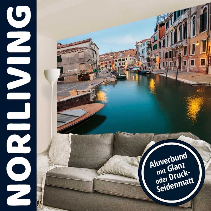 Wohnzimmerrückwand Alu Kanal in Venedig 355