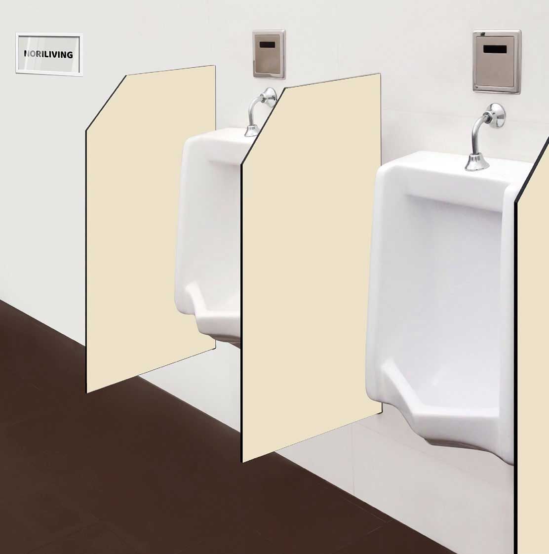in der Toilette eingebaute Schamwand mit Motiv Unifarbe Beige 2334