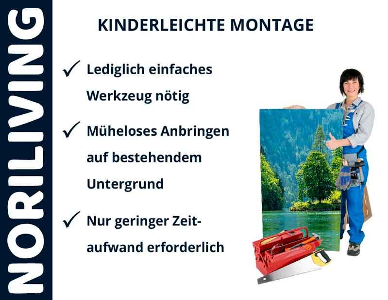 Noriliving Montage-Set mit Werkzeugen für einfache und zeitsparende Anbringung an bestehendem Untergrund