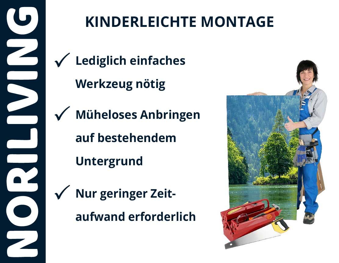Aufzählung der Vorteile einer Badrückwand aus Aluverbund