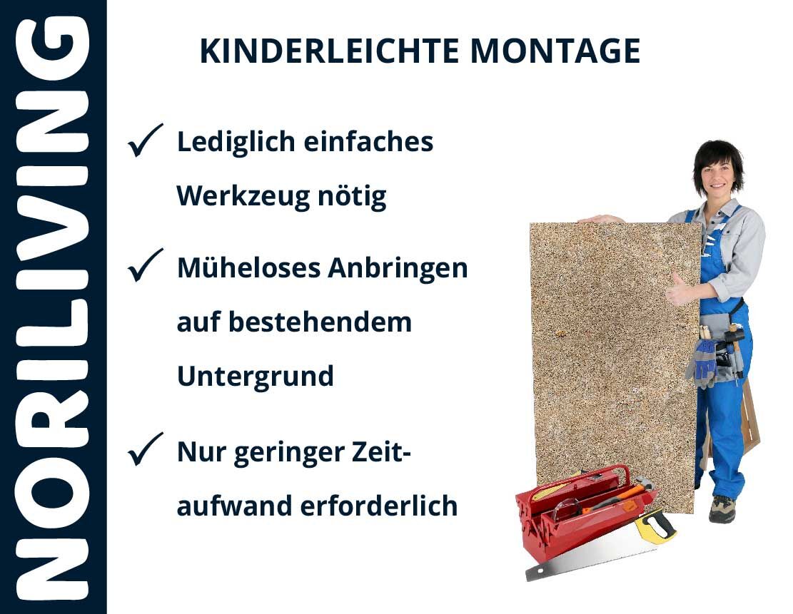 Aufzählung der Vorteile einer Badrückwand aus Aluverbund
