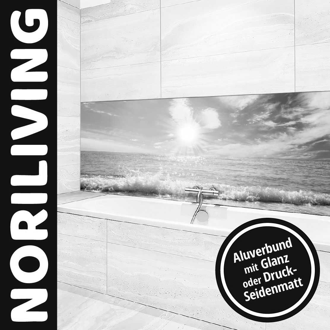 Moderne Badezimmerdekoration mit Noriliving Aluverbund, Auswahl zwischen glanzender oder druck-seidenmatter Oberfläche