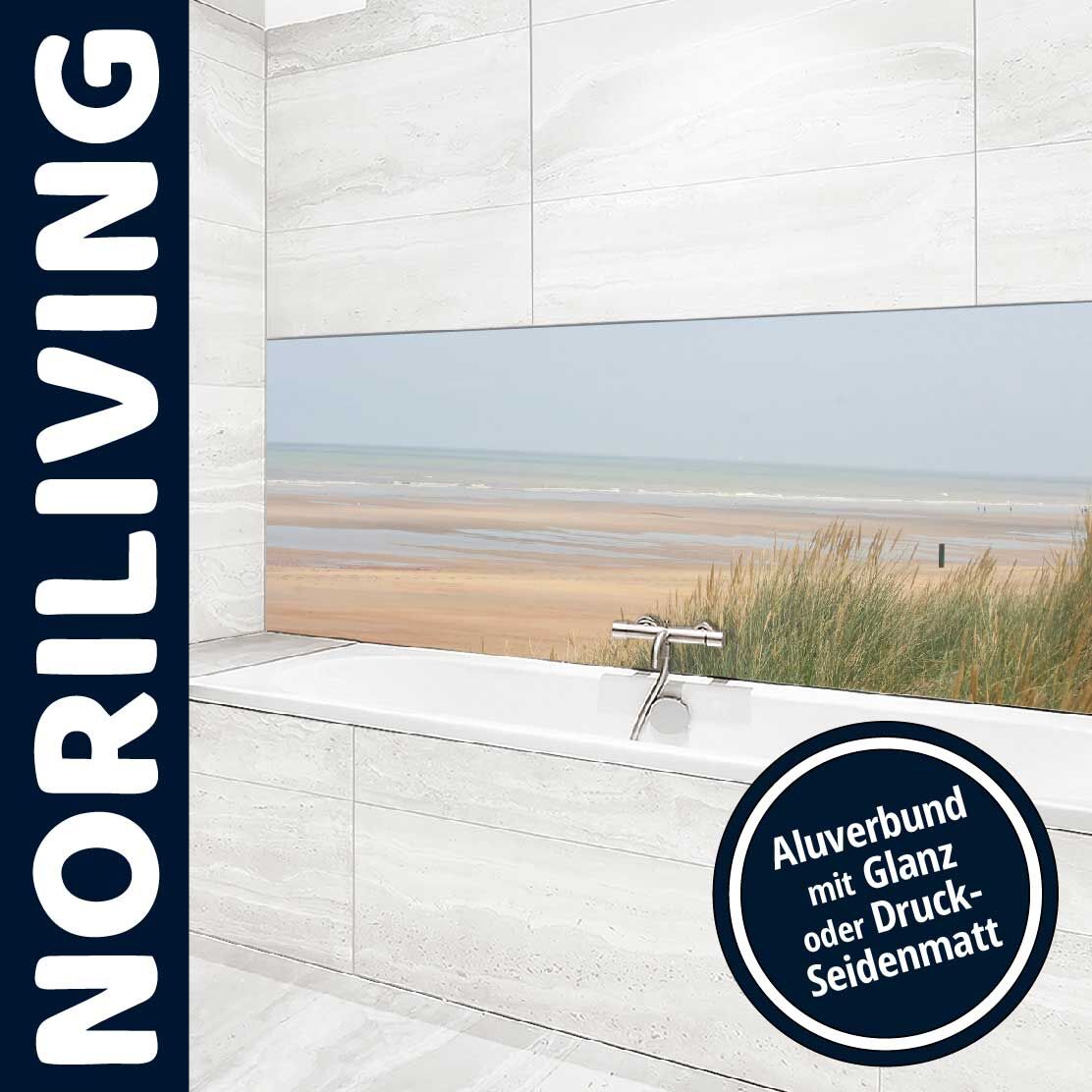 Ansicht des Badrückwand-Motivs Düne Gras Strand 486 Oberkante