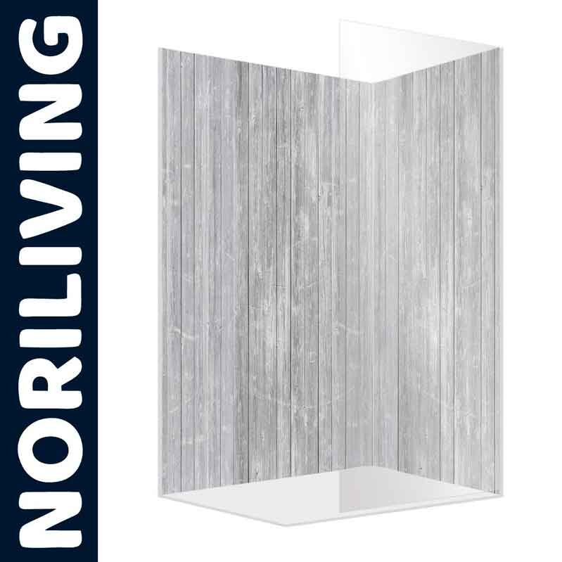Eckige Holzoptik-Wandverkleidung von NORILIVING mit Holzmaserung