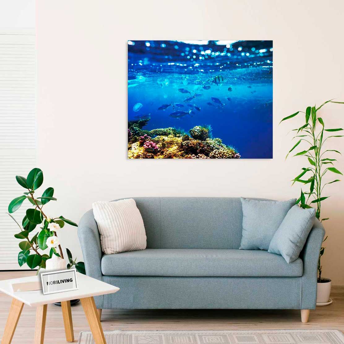 Wandbild über dem Sofa mit Motiv Fische im Meer 457