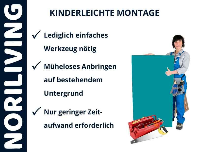 NORILIVING Produktpräsentation mit einfacher Montageanleitung und Werkzeugliste
