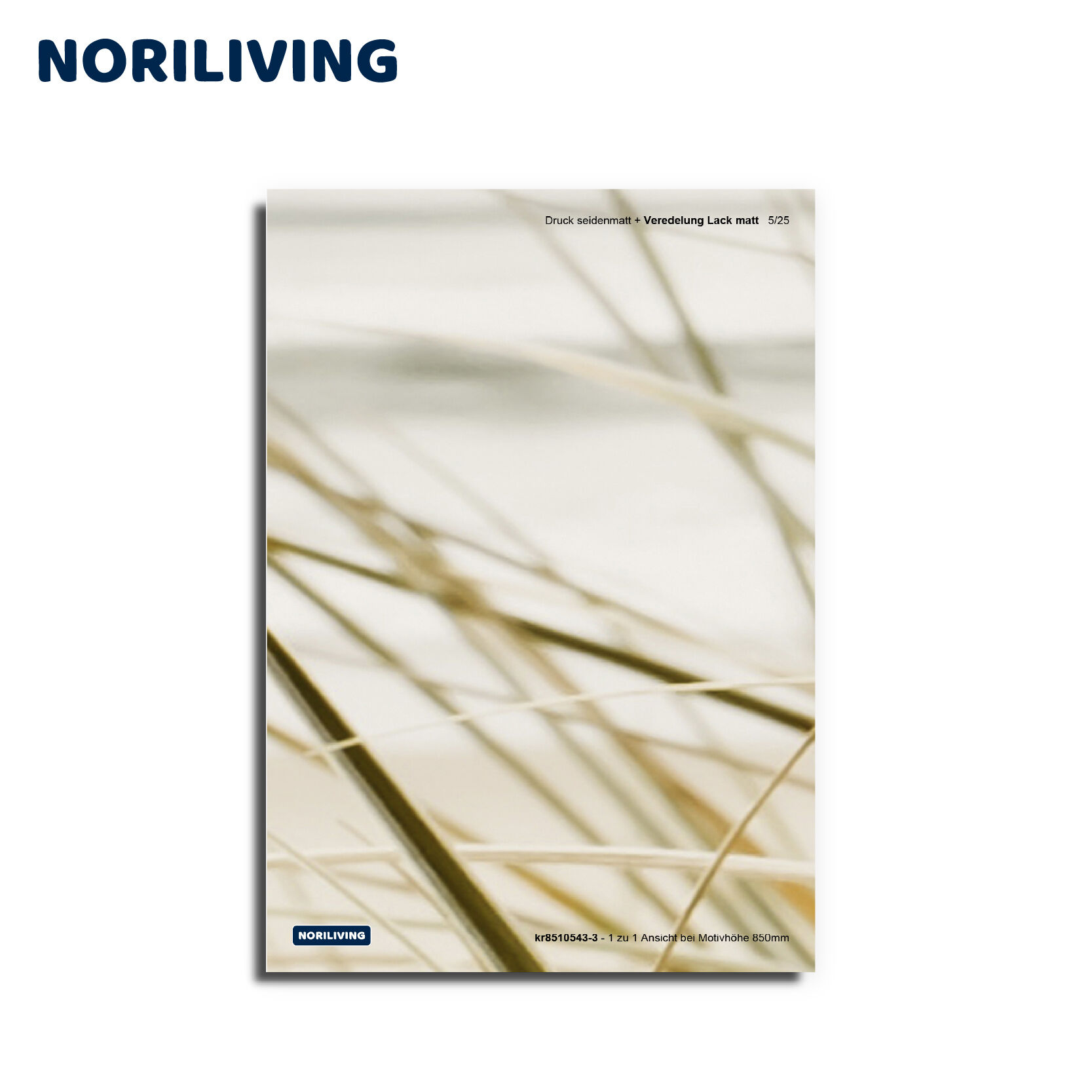 Nahaufnahme von Grashalmen auf einem Noriliving-Poster mit mattem Lackdesign