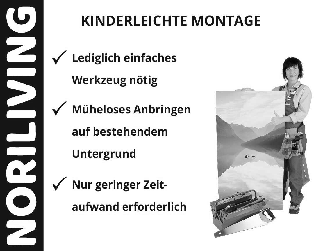 Aufzählung der Vorteile einer Badrückwand aus Aluverbund