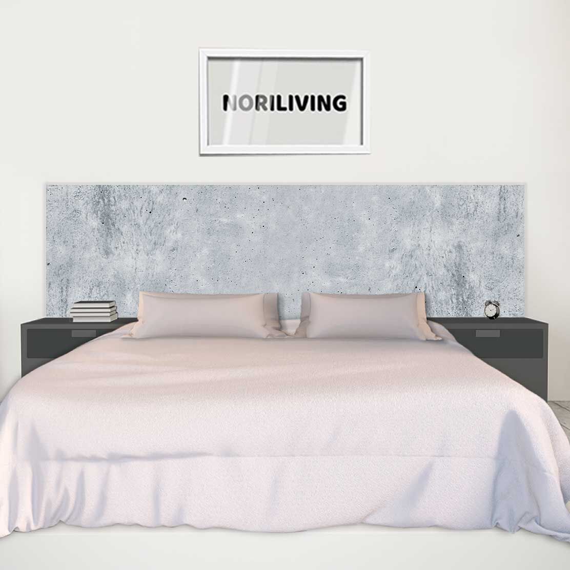 im Schlafzimmer eingebaute Bettrückwand mit Motiv Beton getigert 832