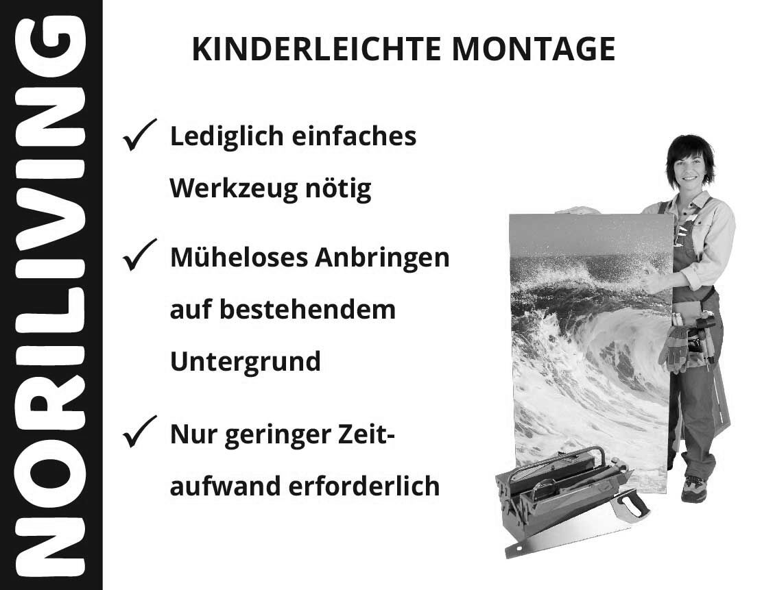 Aufzählung der Vorteile einer Badrückwand aus Aluverbund