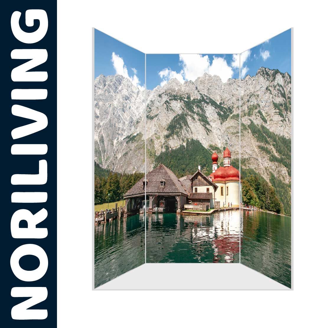 Abbildung einer Nischen-Duschrückwand mit Motiv Sankt Bartholomä am Königssee 584