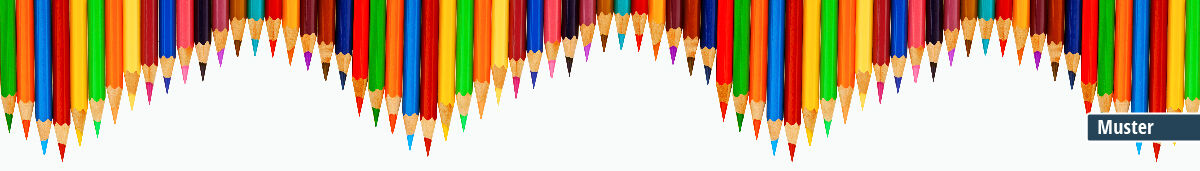 Bunte Bleistifte in verschiedenen Farben in gleichmäßiger Anordnung Mehrfarbige Buntstifte in einer wellenförmigen Reihe angeordnet