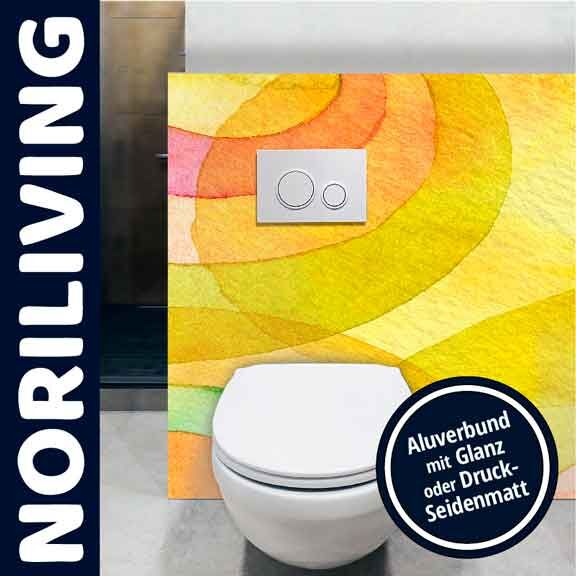 Moderne Toilette mit künstlerischem Aluverbund, glänzend oder seidenmatt, von Noriliving