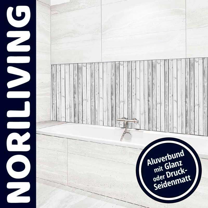 Modernes Badezimmer mit Aluverbund-Wandverkleidung in Glanz oder Druck-Seidenmatt von NORILIVING